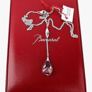 NEW Baccarat Jewelry  Silver Fleur De Psydelic Necklace Pink Crystal 2810379